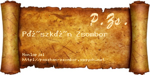 Pászkán Zsombor névjegykártya