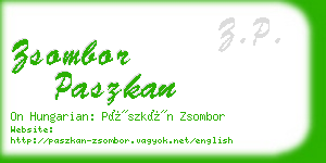 zsombor paszkan business card